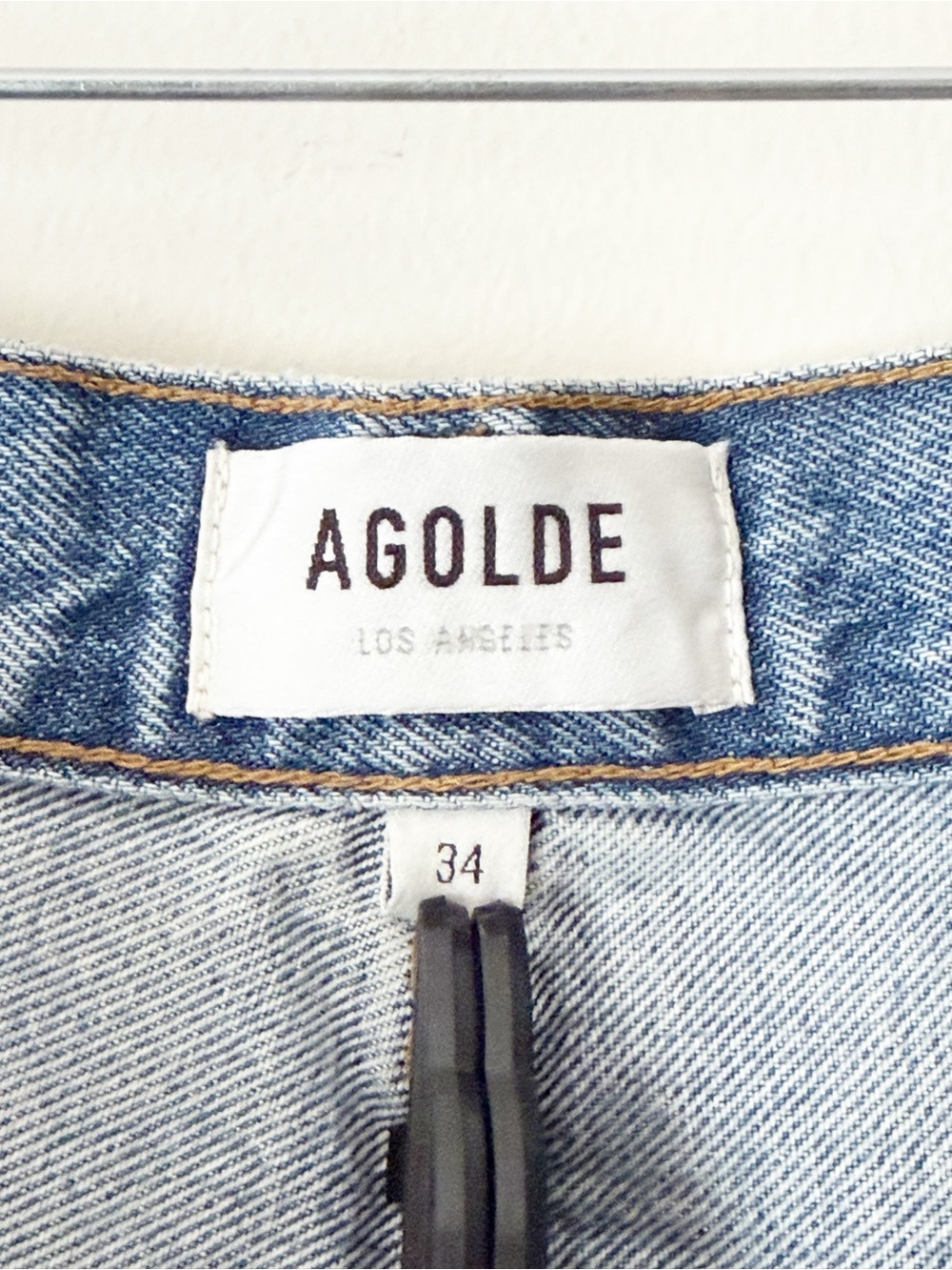 AGOLDE 90s Pinch High Rise Button Fly Distressed Jeans Endless Wash Size 34 - Picture 11 of 14